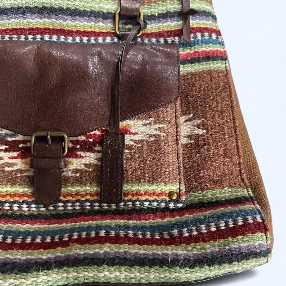 Ariat Southwestern Woven Tote Computer Bag with Leather Trim